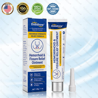 🔥 Dobshow® Hemorrhoid & Fissure Relief Ointment – Fast Relief for Pain, Burning & Itching | Clean, Targeted, Non-Greasy