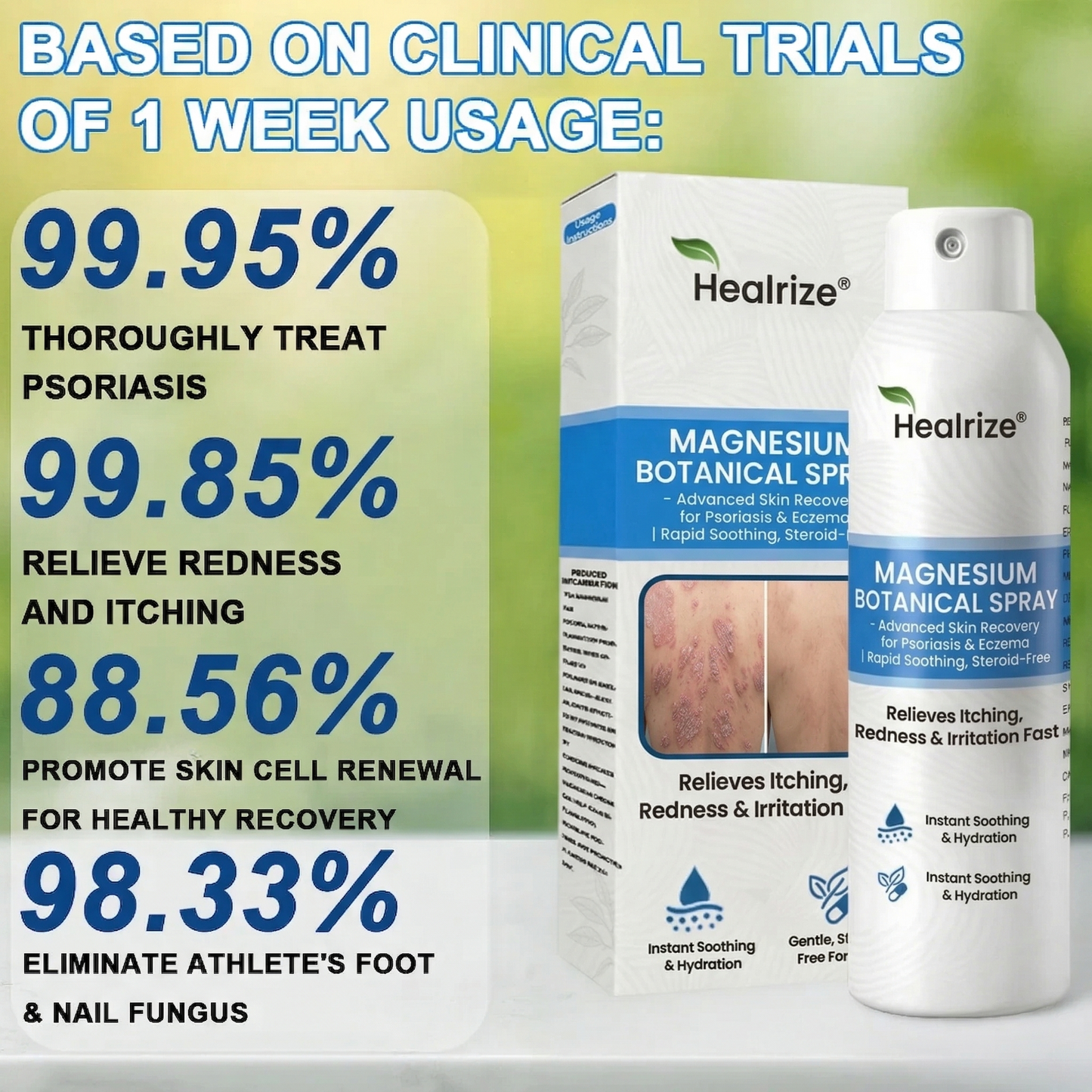 🏆Healrize® Magnesium Botanical Spray –Advanced Skin Recovery for Psoriasis & Eczema | Rapid Soothing, Steroid-Free