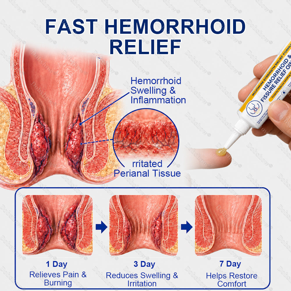 🔥 Dobshow® Hemorrhoid & Fissure Relief Ointment – Fast Relief for Pain, Burning & Itching | Clean, Targeted, Non-Greasy