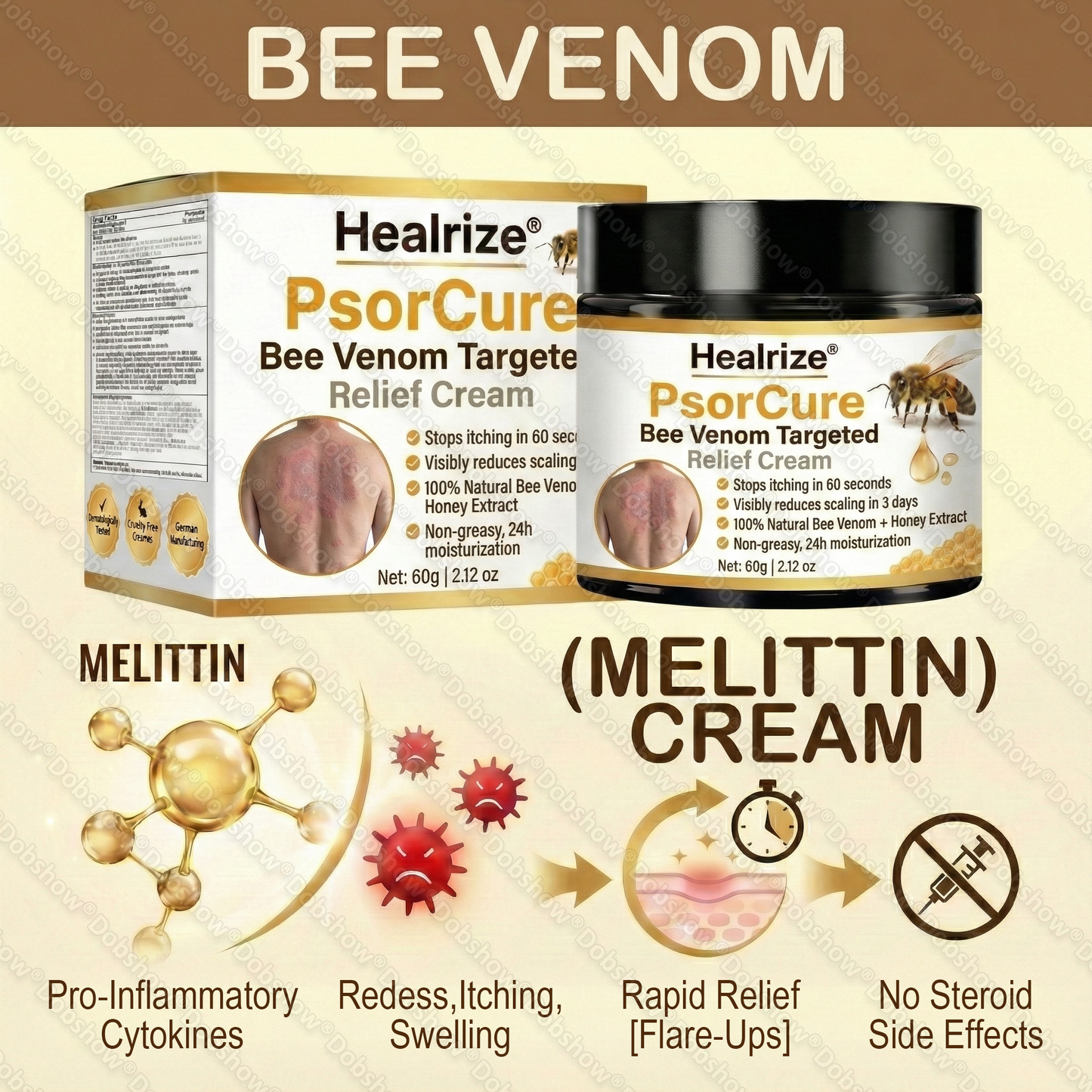 💫Healrize® PsorCure Targeted Bee Venom Relief Cream