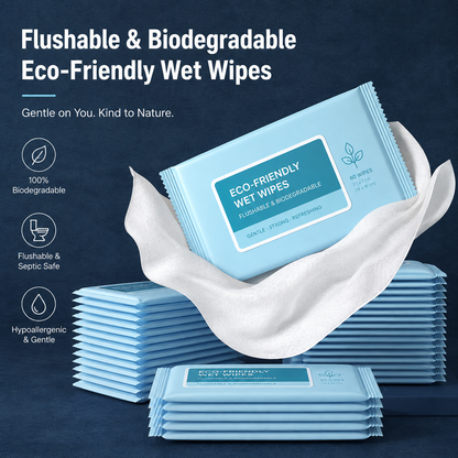 Dobshow® Zero-Clog Flushable Wet Wipes – Septic-Safe, Hypoallergenic & Cloud-Soft Daily Care