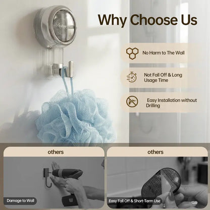Suction Cup Hooks for Shower,Removable Shower Towel Hooks Suction Hooks No Drill Hook for Glass Door