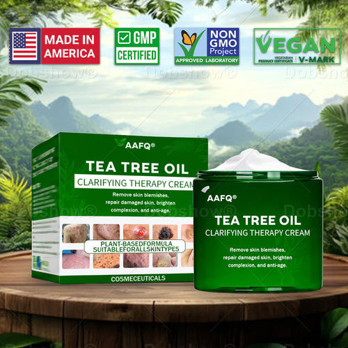 AAFQ®Tea Tree Oil Clarifying Therapy Cream✅𝐅𝐃𝐀-𝐀𝐏𝐏𝐑𝐎𝐕𝐄𝐃 – Removes Skin Blemishes, Repairs Damaged Skin, Brightens & Anti-Ageing Care