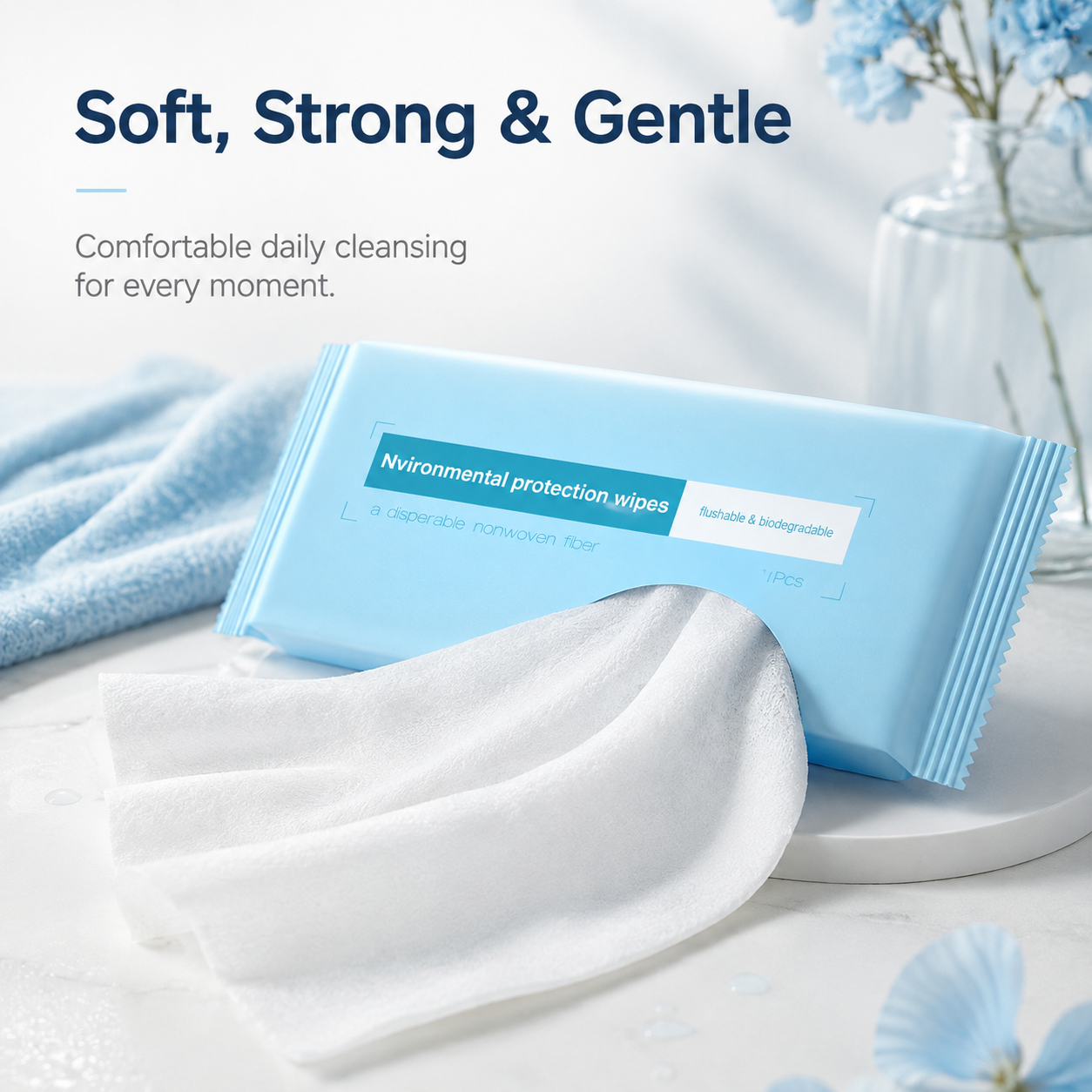 Dobshow® Zero-Clog Flushable Wet Wipes – Septic-Safe, Hypoallergenic & Cloud-Soft Daily Care
