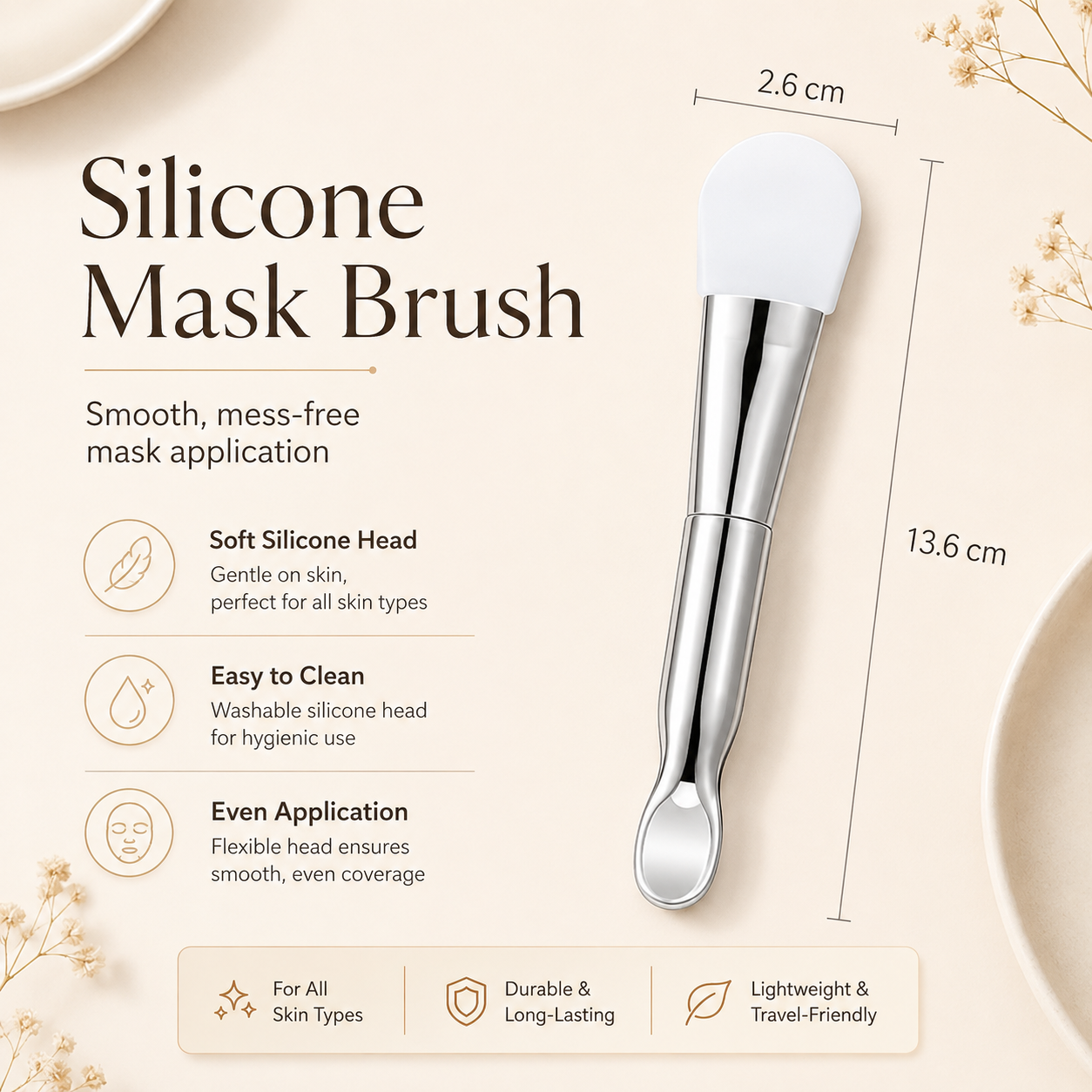 Dobshow® Premium 2-in-1 Silicone Face Mask Brush & Scoop