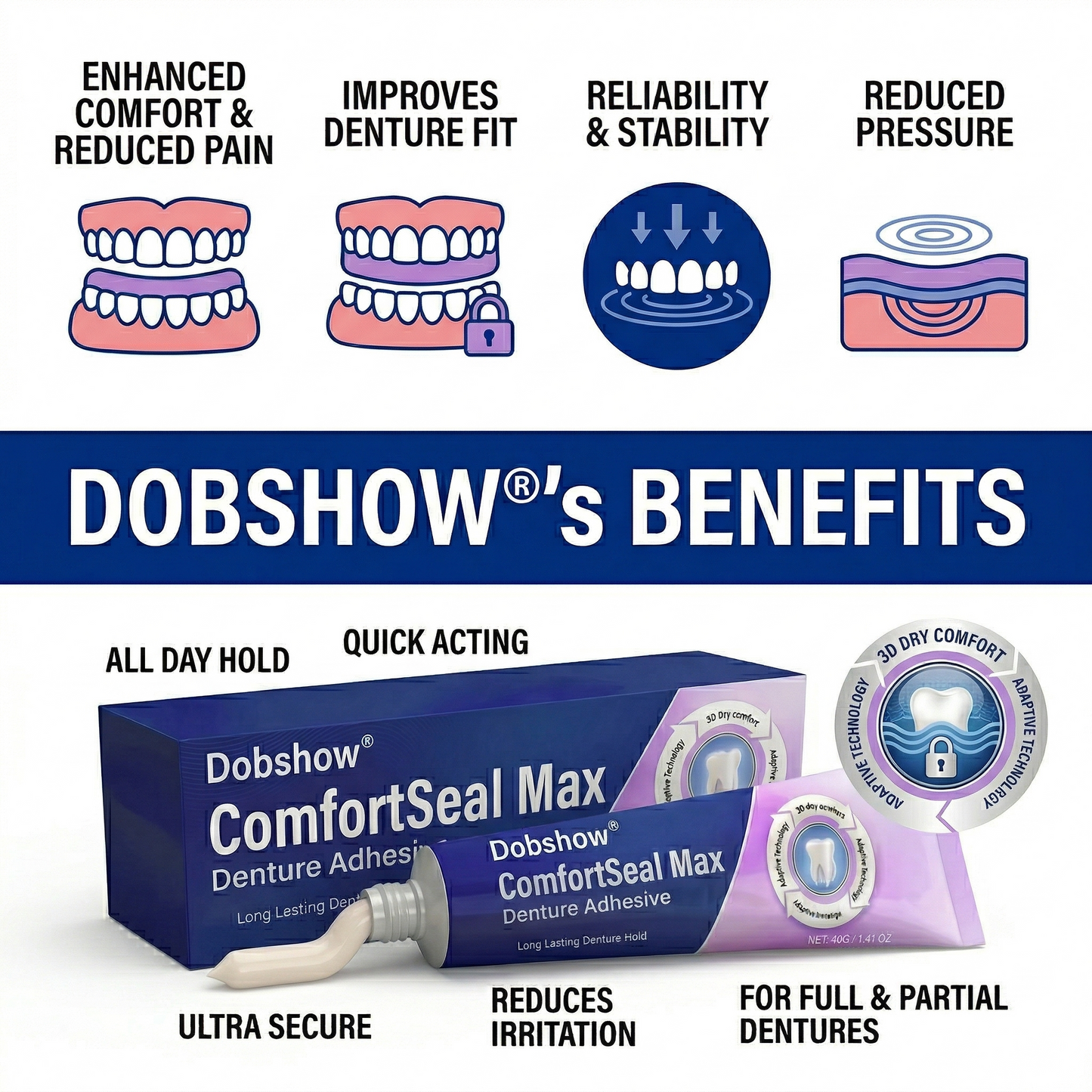 👨‍⚕️𝐃𝐨𝐛𝐬𝐡𝐨𝐰® 𝐂𝐨𝐦𝐟𝐨𝐫𝐭𝐒𝐞𝐚𝐥 𝐌𝐚𝐱 𝐃𝐞𝐧𝐭𝐮𝐫𝐞 𝐀𝐝𝐡𝐞𝐬𝐢𝐯𝐞