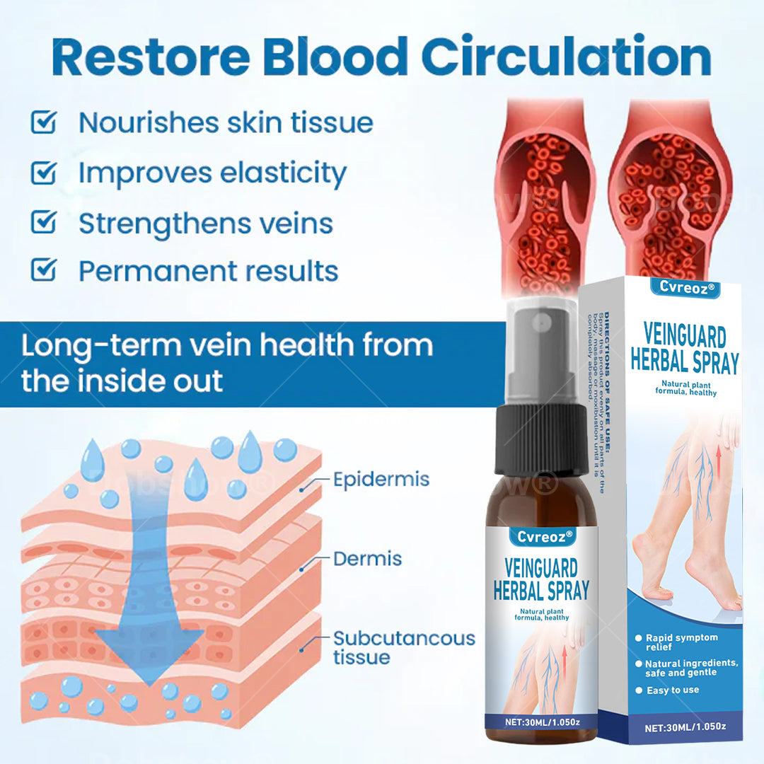 Cvreoz® VeinGuard Herbal Spray-✅ Clinically proven to eliminate varicose veins in just 7 days!