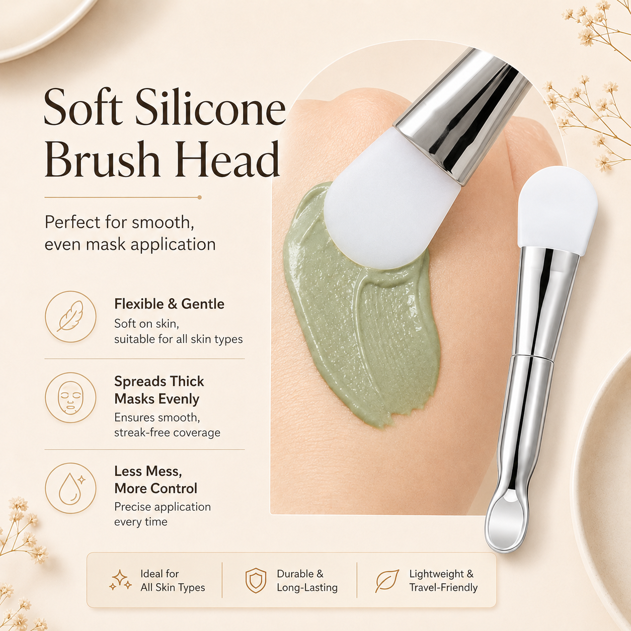 Dobshow® Premium 2-in-1 Silicone Face Mask Brush & Scoop