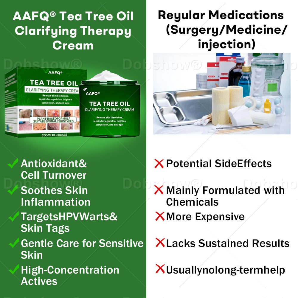 AAFQ®Tea Tree Oil Clarifying Therapy Cream✅𝐅𝐃𝐀-𝐀𝐏𝐏𝐑𝐎𝐕𝐄𝐃 – Removes Skin Blemishes, Repairs Damaged Skin, Brightens & Anti-Ageing Care