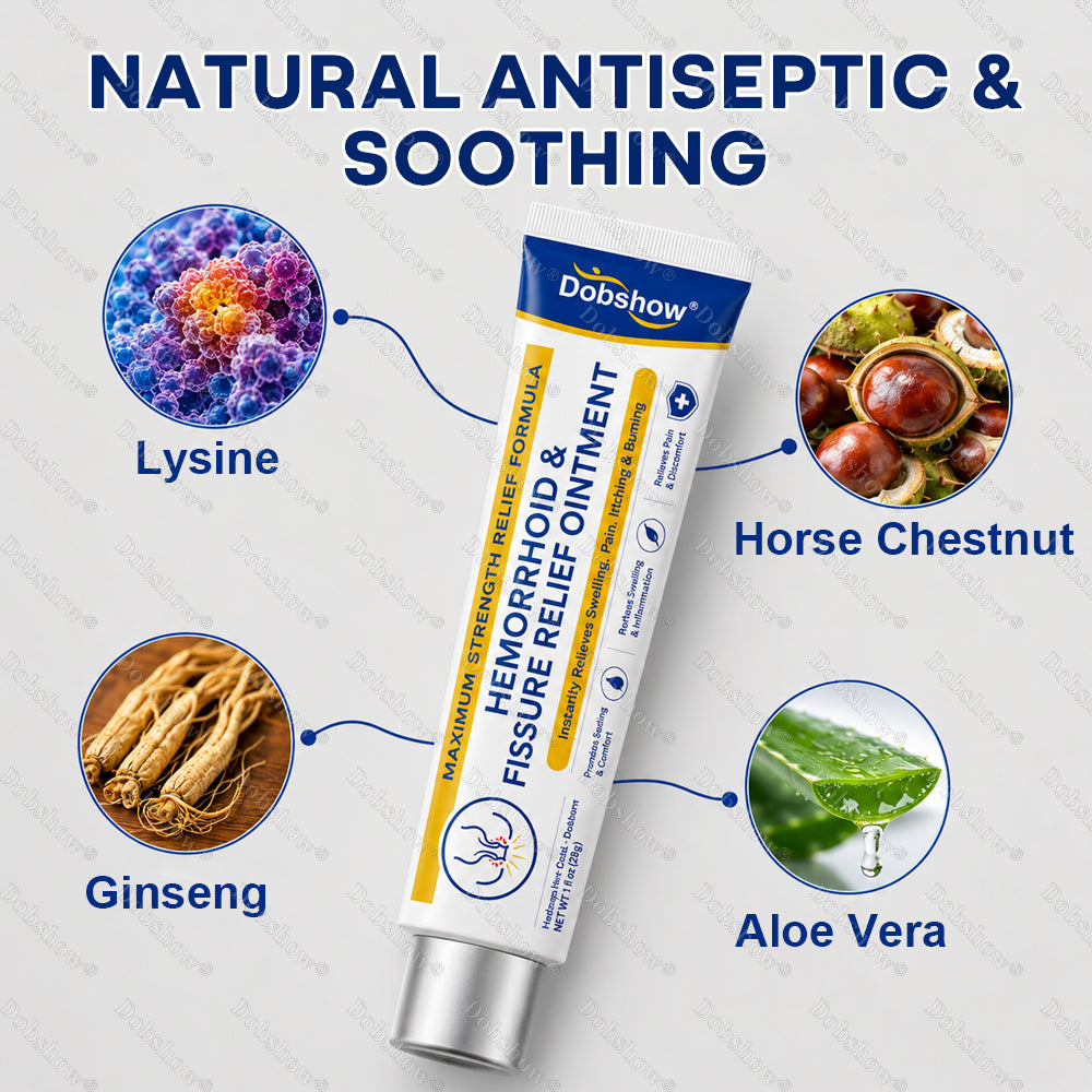 🔥 Dobshow® Hemorrhoid & Fissure Relief Ointment – Fast Relief for Pain, Burning & Itching | Clean, Targeted, Non-Greasy