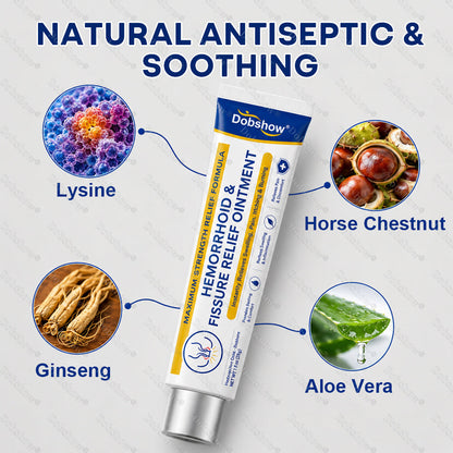 🔥 Dobshow® Hemorrhoid & Fissure Relief Ointment – Fast Relief for Pain, Burning & Itching | Clean, Targeted, Non-Greasy
