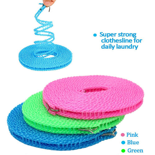 Foshine Clotheslines  1.64ft Length Clothes Drying Rope Portable Windproof 5m Clothesline for Camping Travel Indoor Outdoor Laundry Clothes Line