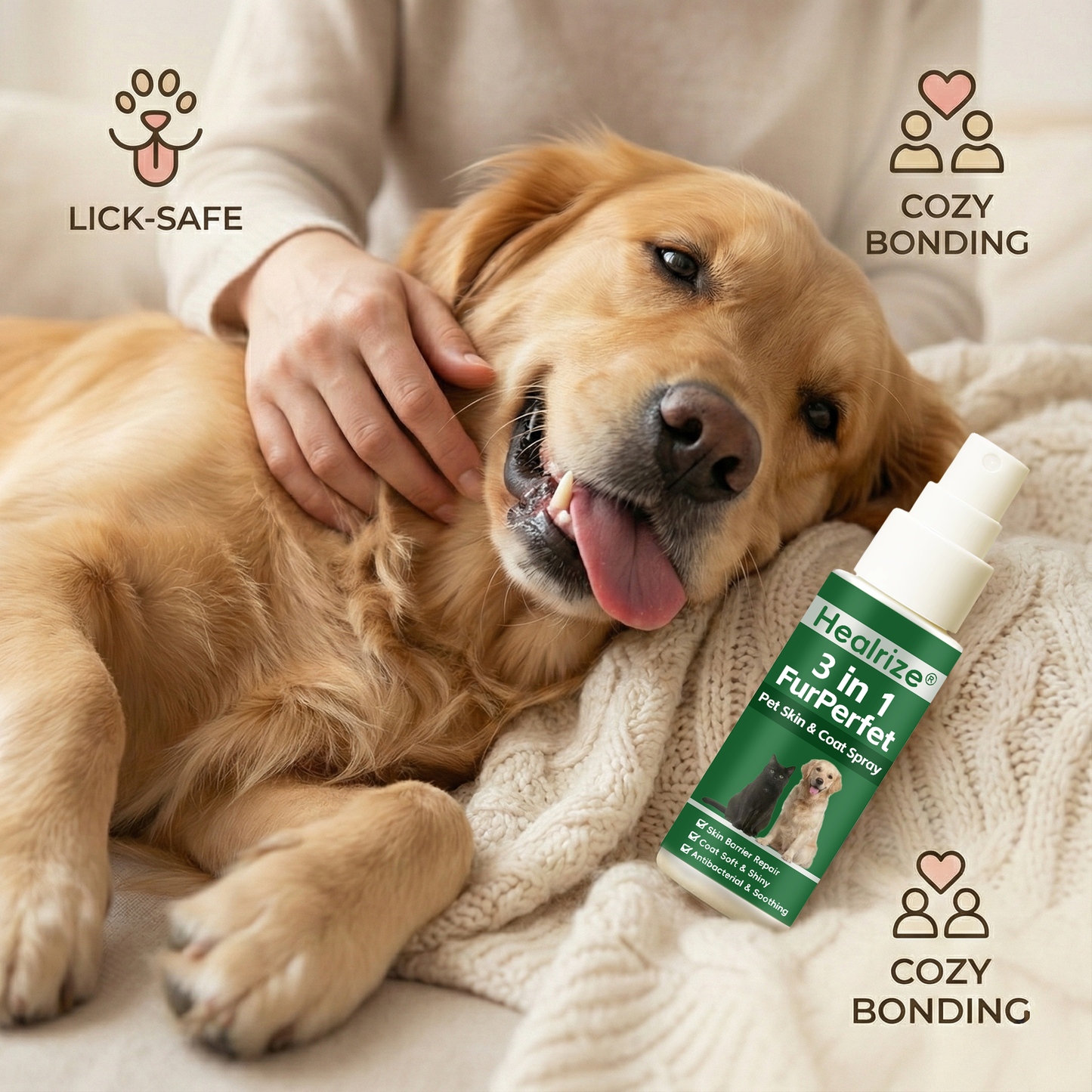 Healrize® 𝟑 𝐢𝐧 𝟏 𝐅𝐮𝐫𝐏𝐞𝐫𝐟𝐞𝐜𝐭 𝐏𝐞𝐭 𝐒𝐤𝐢𝐧 & 𝐂𝐨𝐚𝐭 𝐒𝐩𝐫𝐚𝐲