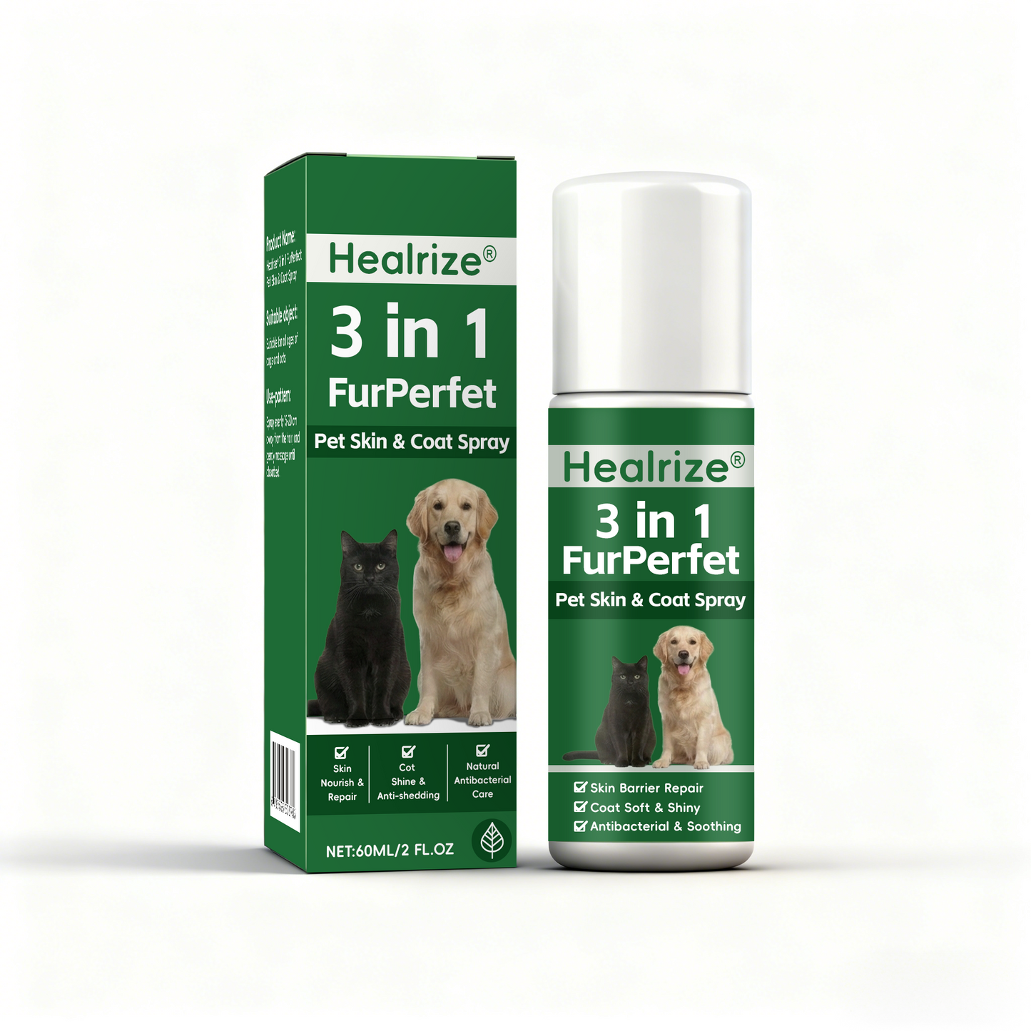 Healrize® 𝟑 𝐢𝐧 𝟏 𝐅𝐮𝐫𝐏𝐞𝐫𝐟𝐞𝐜𝐭 𝐏𝐞𝐭 𝐒𝐤𝐢𝐧 & 𝐂𝐨𝐚𝐭 𝐒𝐩𝐫𝐚𝐲