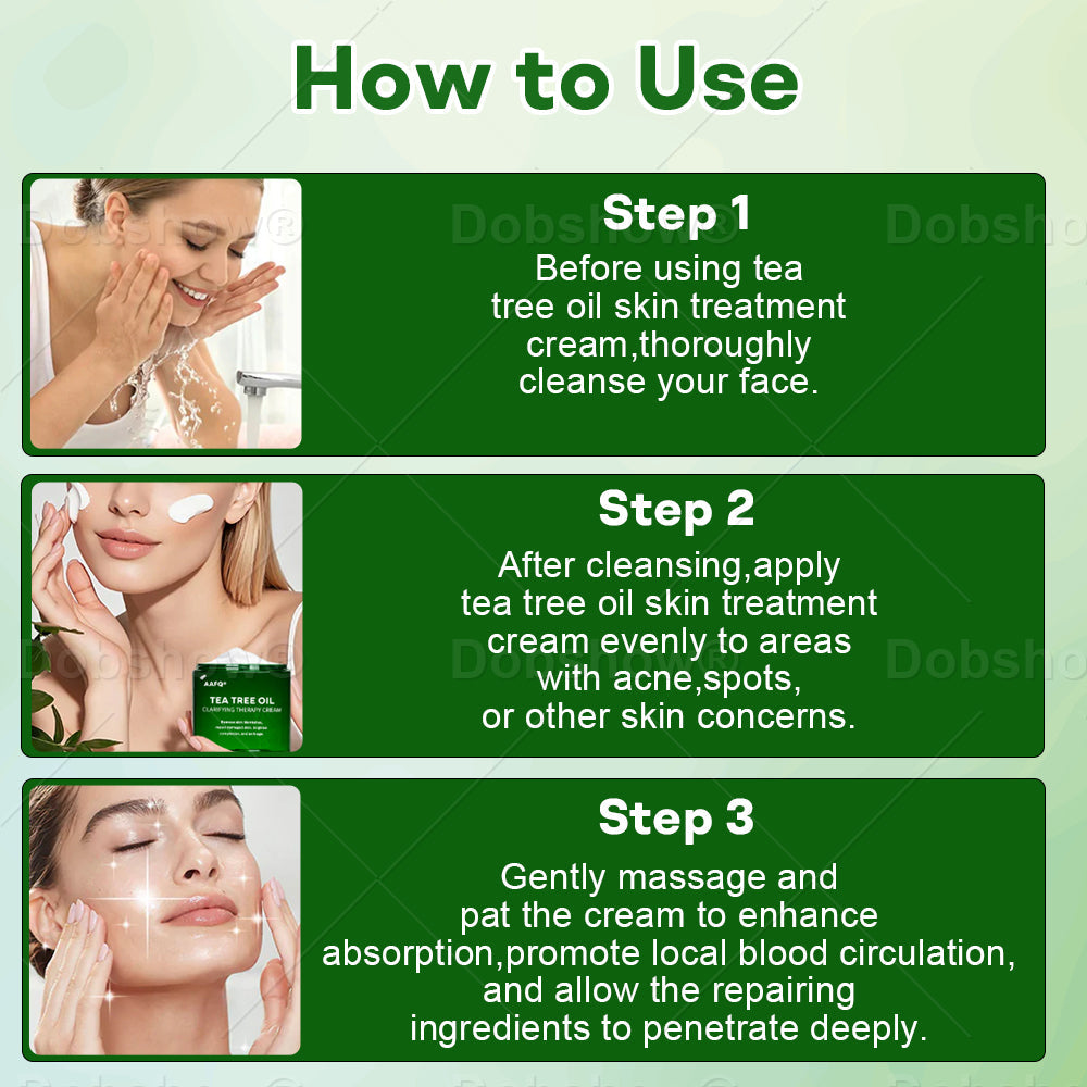 AAFQ®Tea Tree Oil Clarifying Therapy Cream✅𝐅𝐃𝐀-𝐀𝐏𝐏𝐑𝐎𝐕𝐄𝐃 – Removes Skin Blemishes, Repairs Damaged Skin, Brightens & Anti-Ageing Care