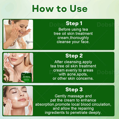 AAFQ®Tea Tree Oil Clarifying Therapy Cream✅𝐅𝐃𝐀-𝐀𝐏𝐏𝐑𝐎𝐕𝐄𝐃 – Removes Skin Blemishes, Repairs Damaged Skin, Brightens & Anti-Ageing Care