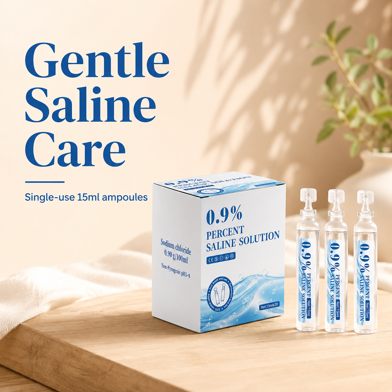 0.9% Sodium Chloride Saline Solution Single-Use Ampoules
