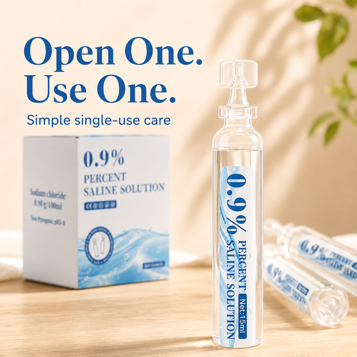 0.9% Sodium Chloride Saline Solution Single-Use Ampoules