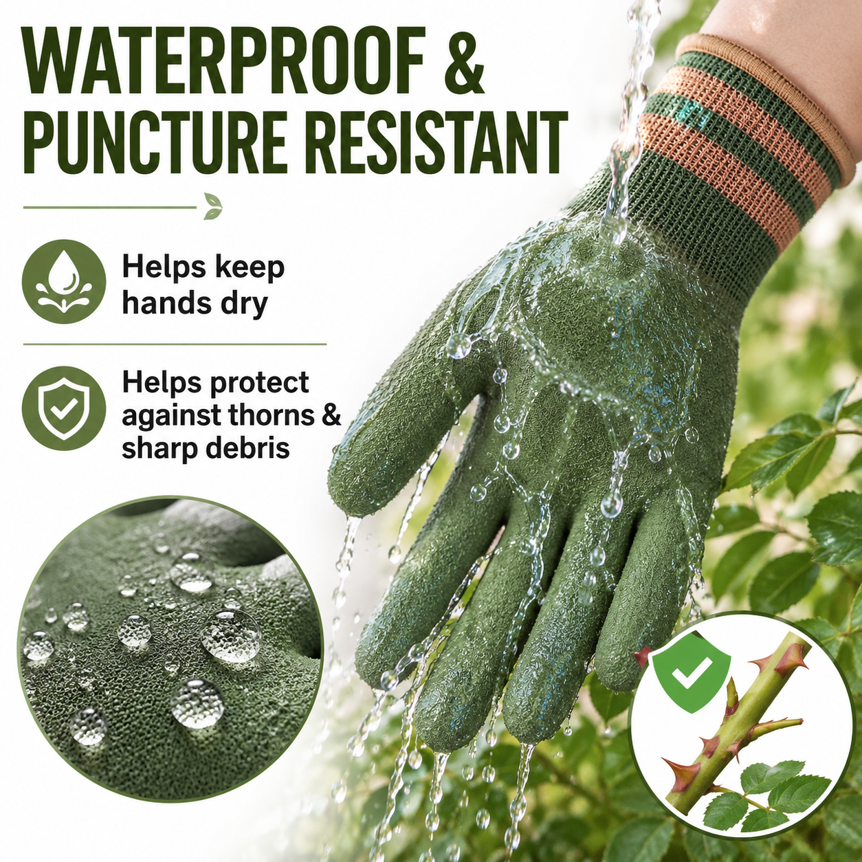 🔥Sfrcord® Heavy-Duty Waterproof Gardening & Work Gloves with Anti-Slip Rubber Grip