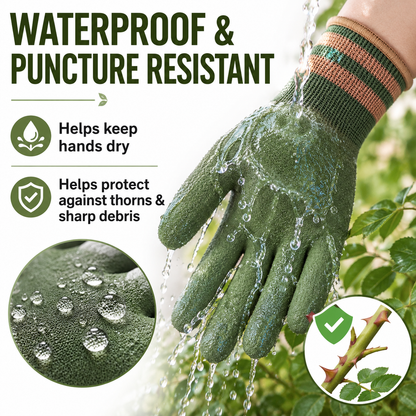 🔥Sfrcord® Heavy-Duty Waterproof Gardening & Work Gloves with Anti-Slip Rubber Grip