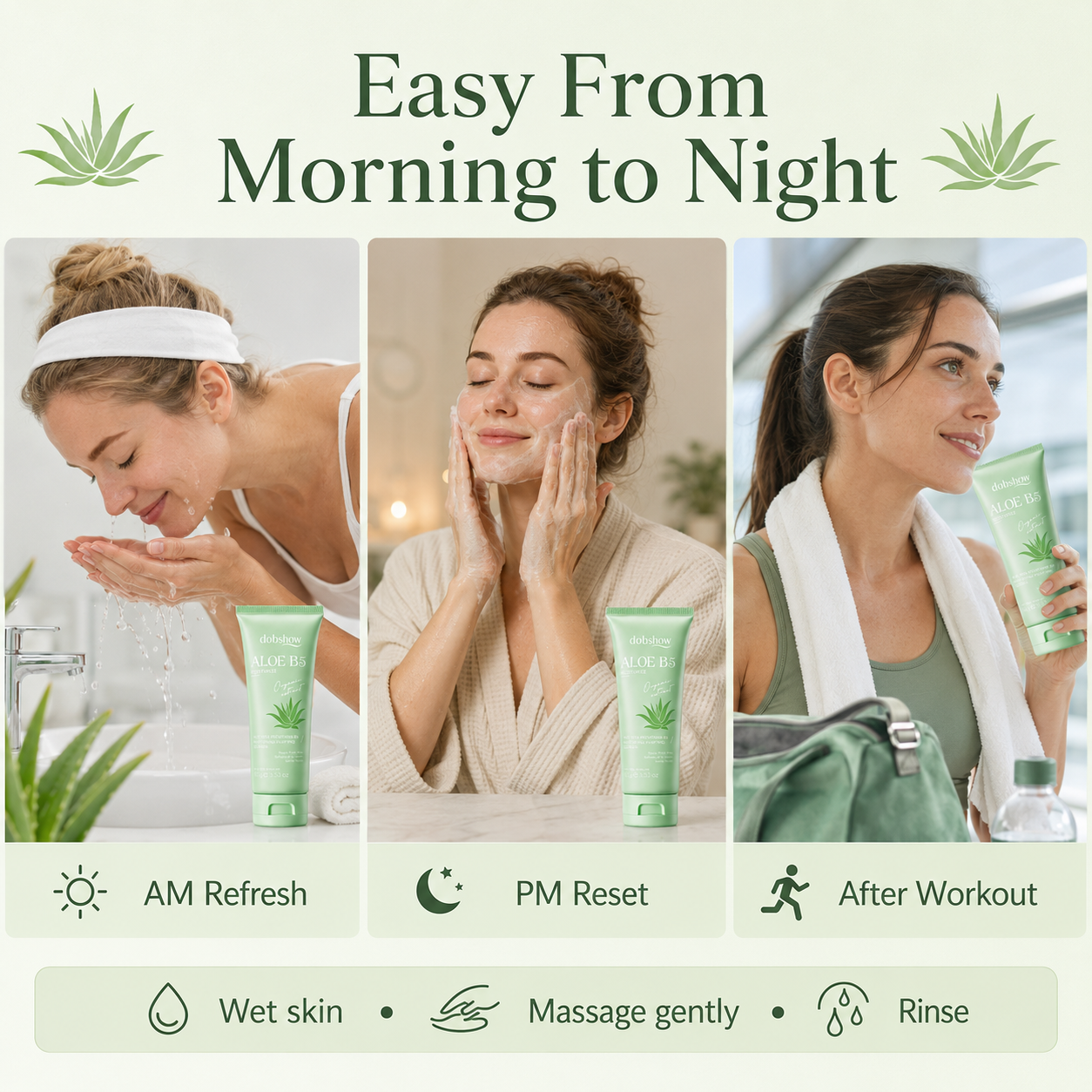 Dobshow® Aloe B5 Moisturizing Cleanser Shopify Landing Page Copy
