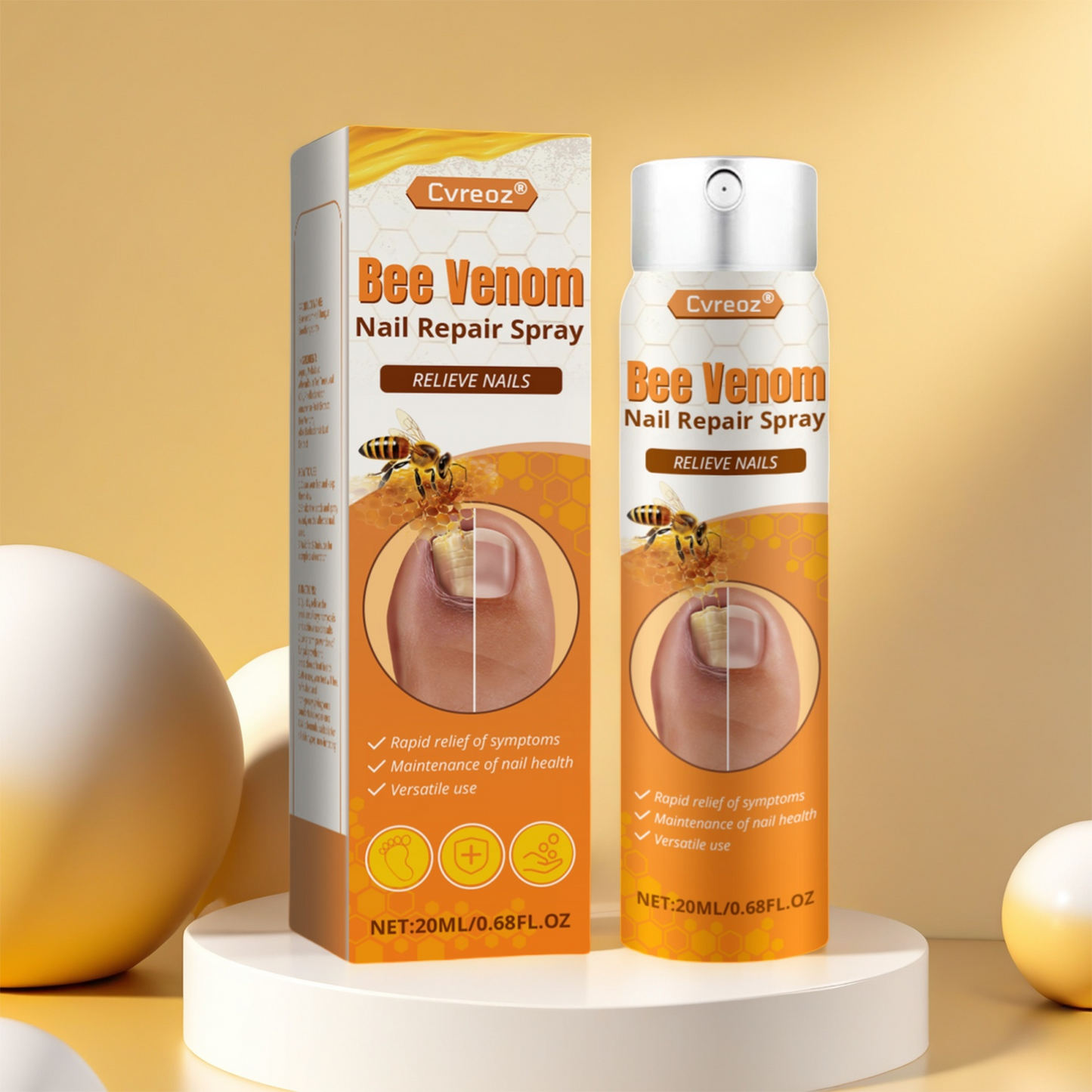 Cvreoz® Bee Venom Nail Repair Spray – Clinically Inspired Relief for Fungal & Damaged Nails🌺